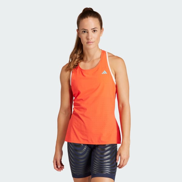 Orange Adizero Running Tank Top