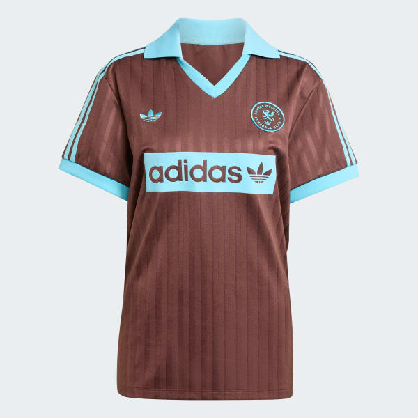adidas Graphic Soccer-Inspired Jersey - Brown | Free Shipping with