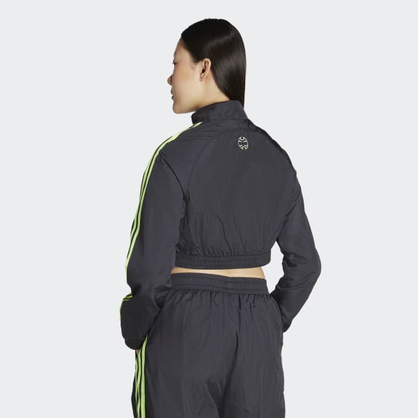 adidas Teamgeist Adicolor Cropped Track Top - Black | Free
