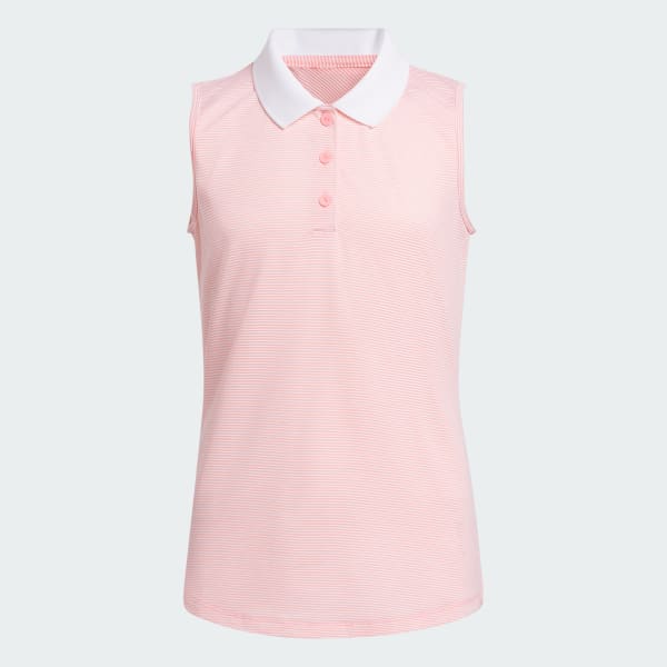 สีชมพู เสื้อโปโลแขนกุด Ottoman Striped