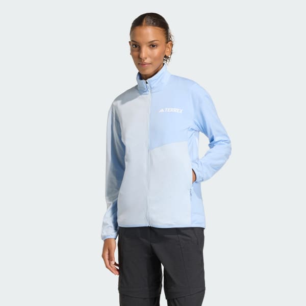 Azul Chaqueta Terrex Multi CLIMAWARM Tech de Tela Fleece con Cierre Frontal