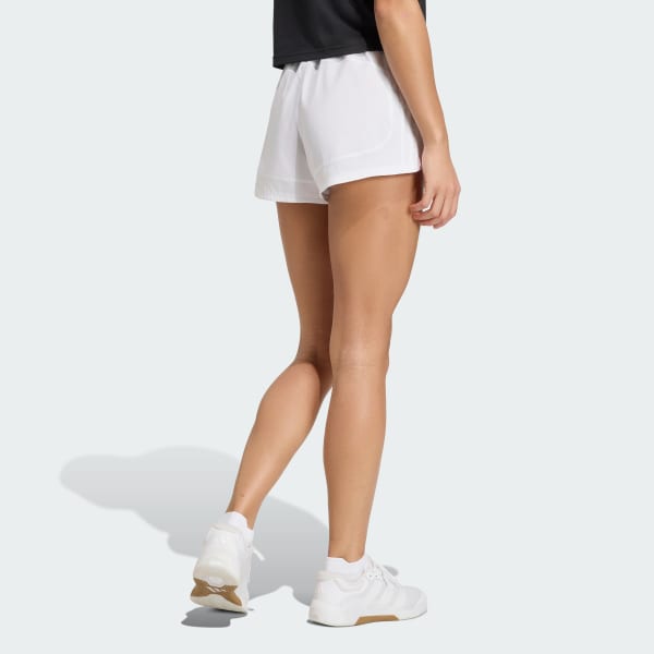 Blanc Short de training taille haute Pacer 3 bandes