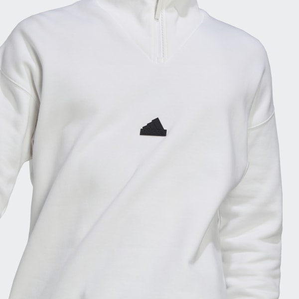 White 1/4 Zip Sweatshirt WU661