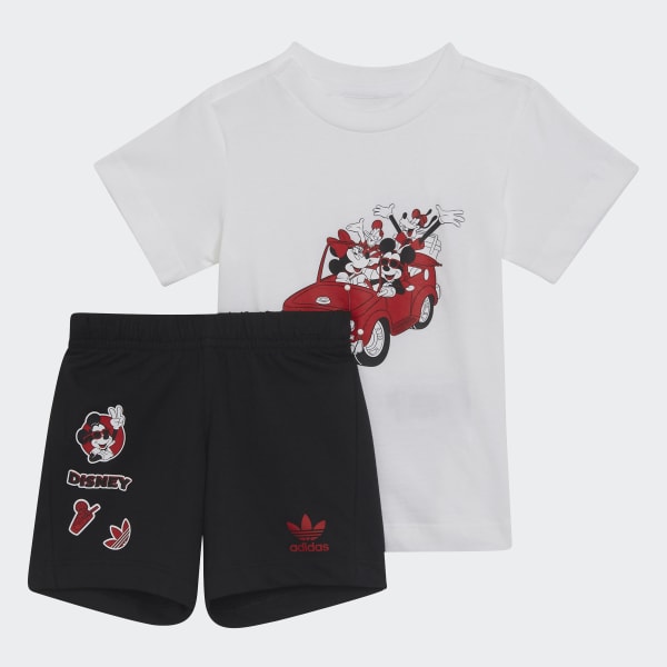 Blanco Conjunto de Shorts y Camiseta Disney Mickey y Amigos