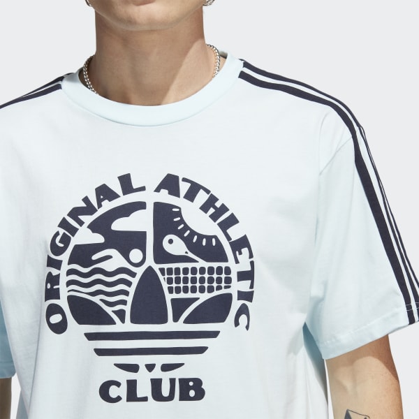 Blau Original Athletic Club 3-Streifen T-Shirt VB110