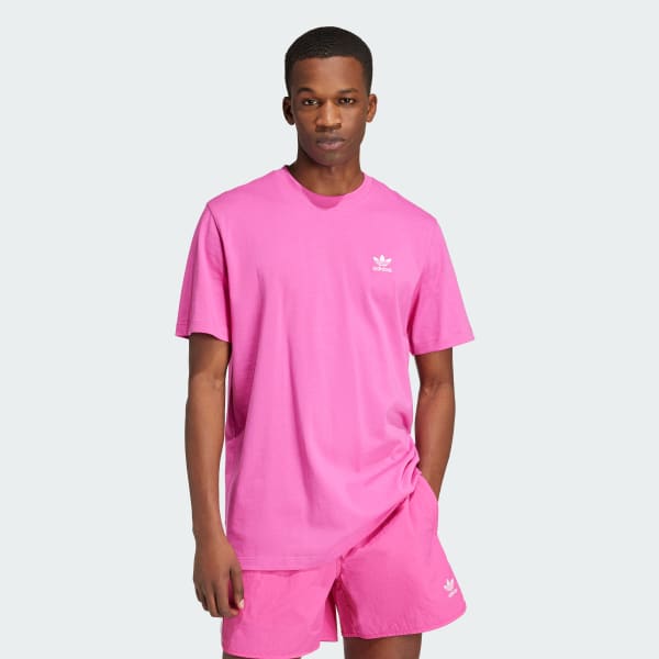 สีชมพู เสื้อยืดทรงบ็อกซี Adicolor Classics Back+Front Trefoil