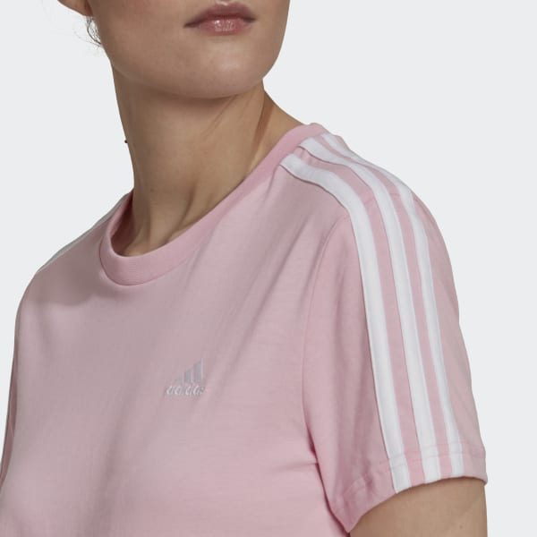 Rozowy LOUNGEWEAR Essentials Slim 3-Stripes T-Shirt 28870