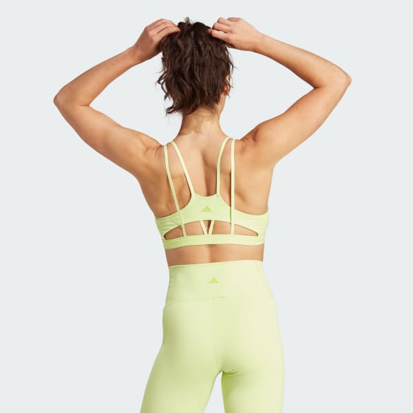 adidas Women's Yoga Studio Light Support Longline Bra, Preloved