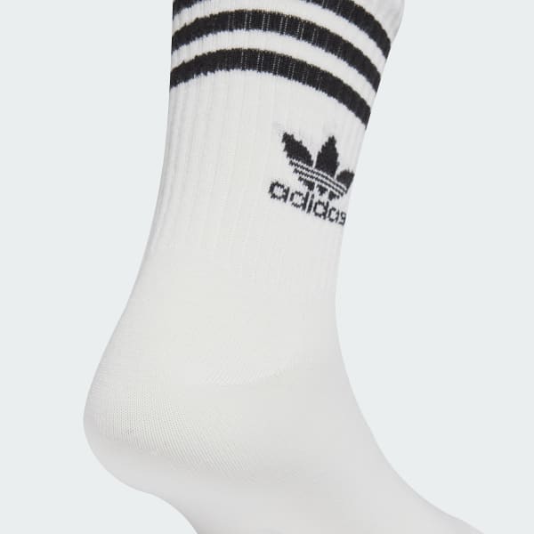 White 3-Stripes Crew Socks 6 Pairs
