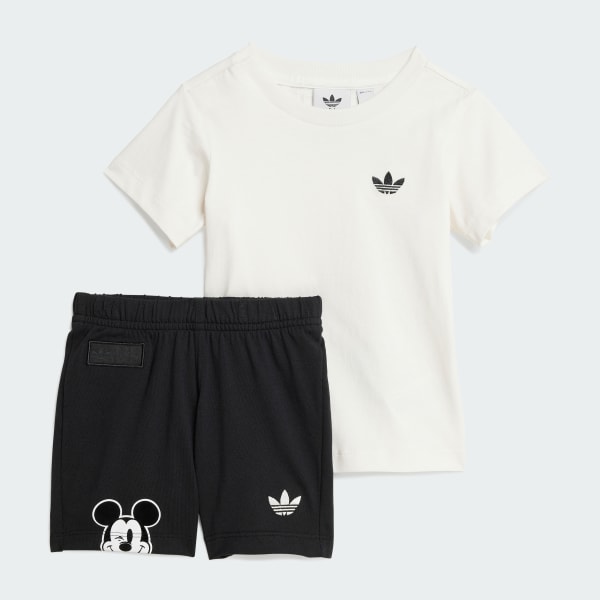 White ADIDAS DISNEY MICKEY MOUSE SHORT TEE SET