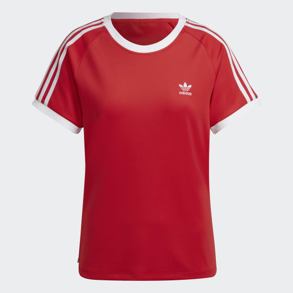 adidas Adicolor Classics Slim 3-Stripes Tee - Red | adidas India