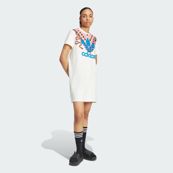 adidas x FARM Rio Trefoil Mid Dress White adidas Thailand
