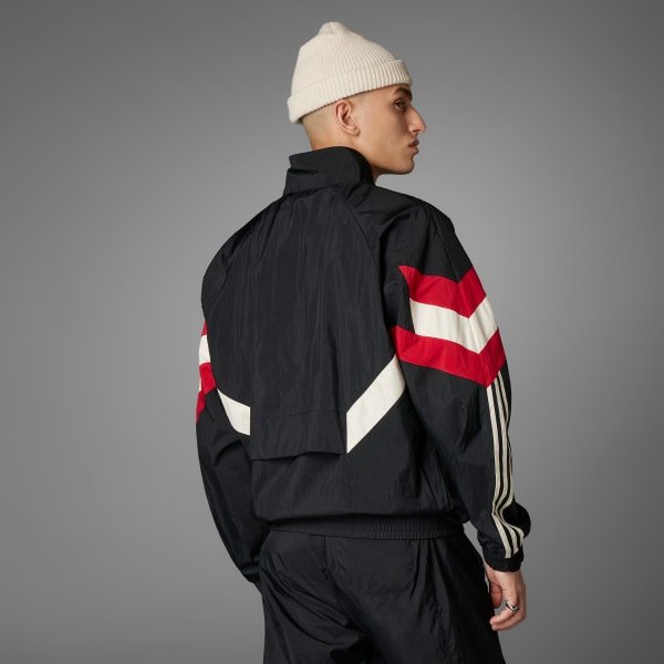 Adidas europa black and red track top sales