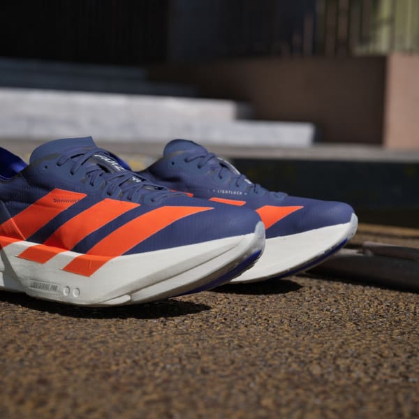 スニーカー★アディダス★Adizero Adios Pro 4 Blue Orange Men's Adidas Adizero Adios Pro 4 Running Shoes :Dark Blue