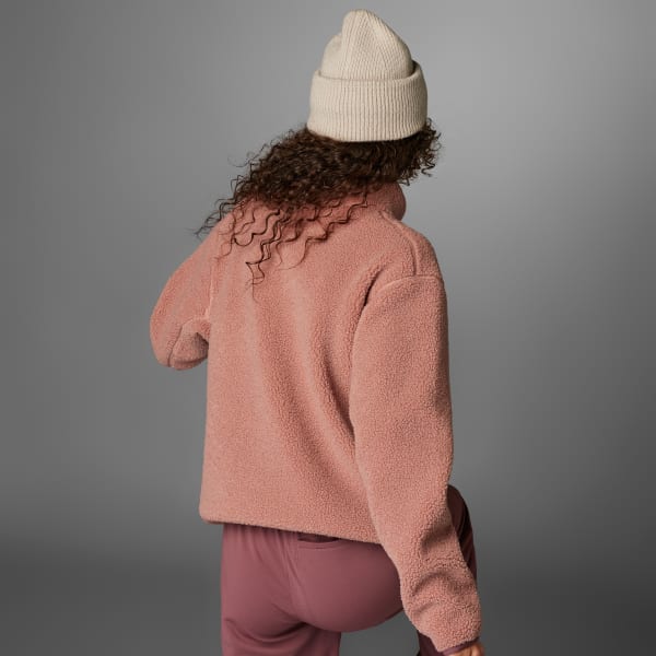 roze Terrex Xploric High Pile Fleece Pullover Sweatshirt