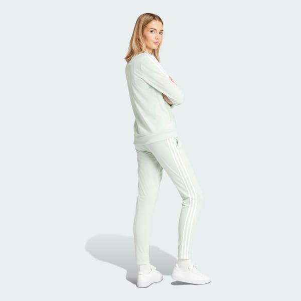 Adidas tracksuit green stripes clearance