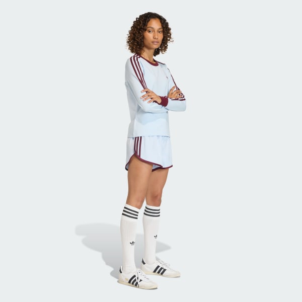 Blue 3-스트라이프 롱 슬리브 슬림 핏 티셔츠