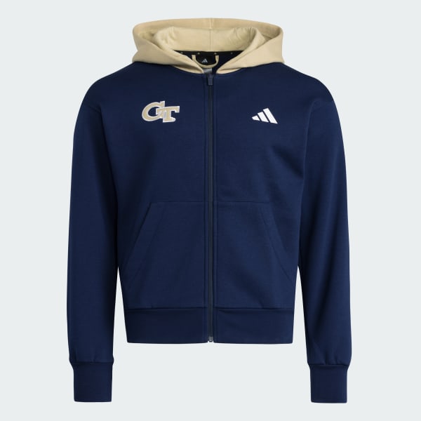 adidas Georgia Tech Yellow Jackets Full Zip Helmet Hoodie - Blue