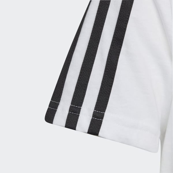 biela Tričko Essentials 3-Stripes Cotton