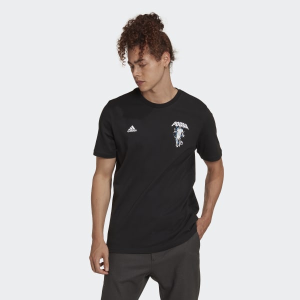 Siyah Pogba Football Icon Graphic Tişört QD370