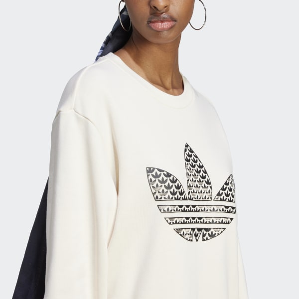 Adidas originals trefoil infill crew sweatshirt discount