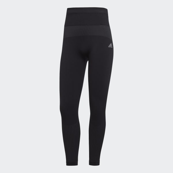 Schwarz Aeroknit Winter Running lange Tight TI645