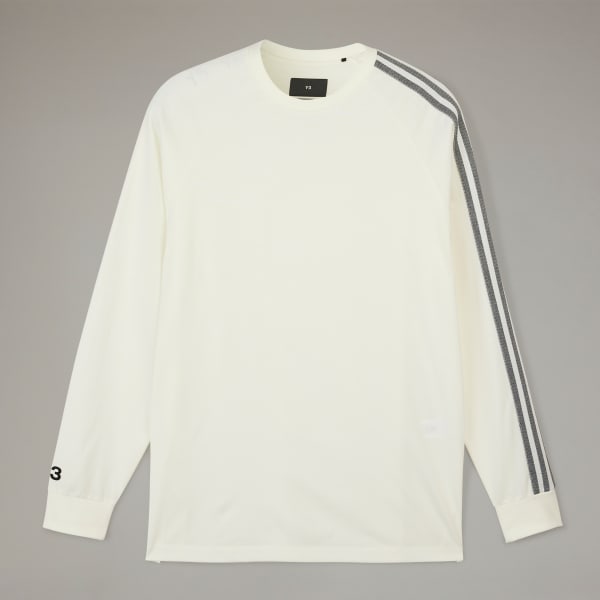 White Y-3 3-Stripes Long-Sleeve Top