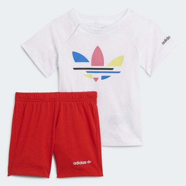 adidas Adicolor Shorts and Tee Set - White | adidas Philippines