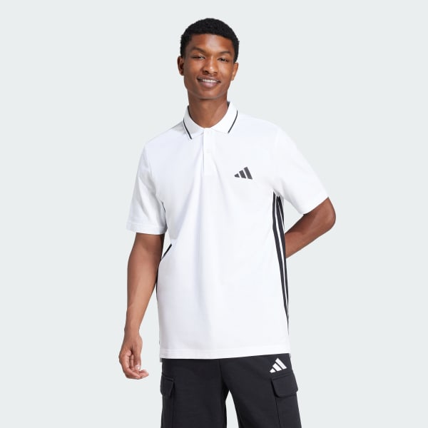 Bianco Polo Essentials 3-Stripes Piqué
