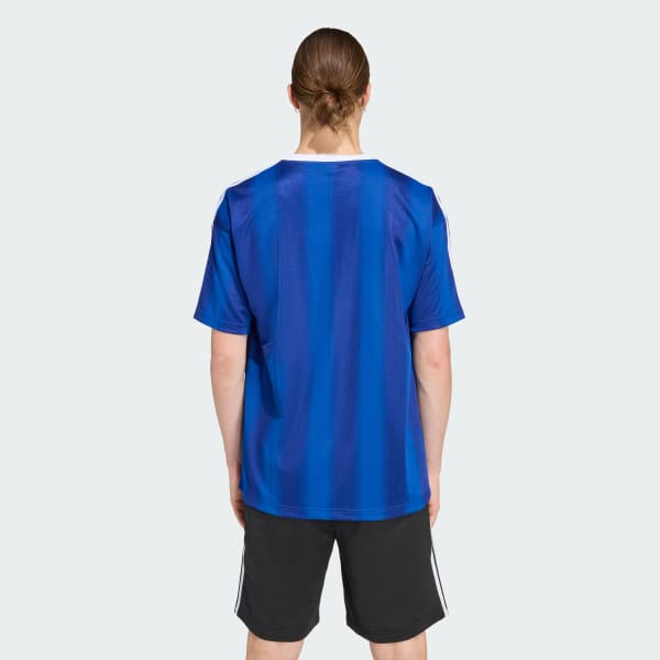 สีน้ำเงิน เสื้อฟุตบอลแฟชันผ้าแจ็คการ์ด Adicolor