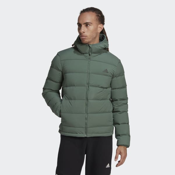 Zielony Helionic Stretch Hooded Down Jacket