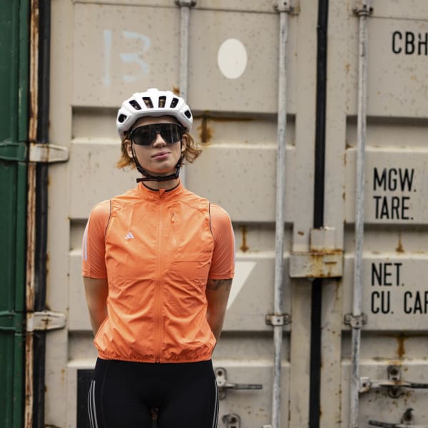 Women's Light Orange Flyte Wind Slicing Cycling Jersey