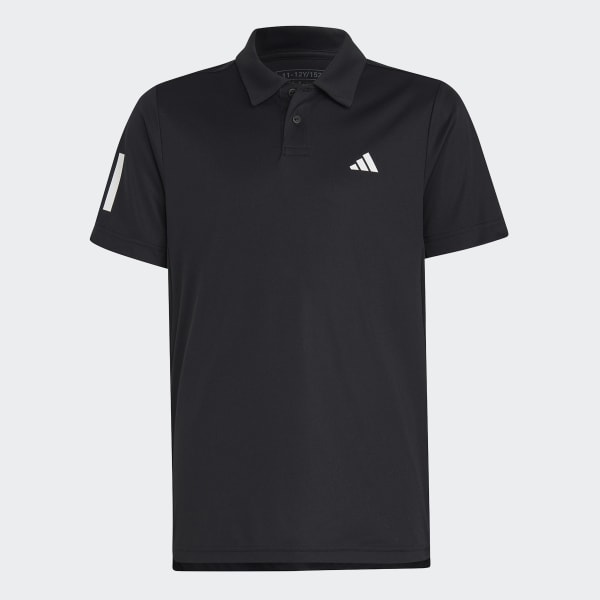 Negro Camiseta Polo de Tenis Club 3 Rayas