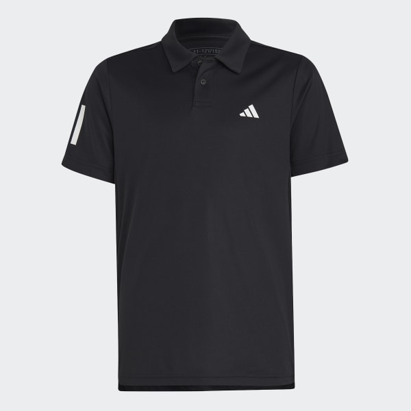 Black Club Tennis 3-Stripes Polo Shirt