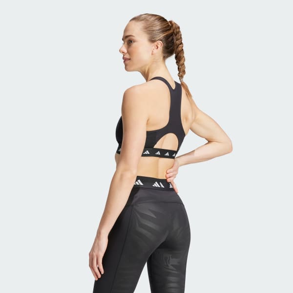 Powerimpact Training Medium Support Techfit High Neck Zip Sport BH