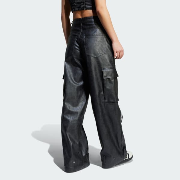 の 人気アイテムランキング Faux Calça Leather adidas Preto - Vintage 3 Season Adilenium パンツ