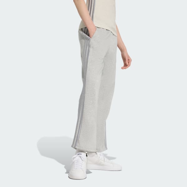 Grey Holiday 3-Stripes Fleece Open-Hem Pants