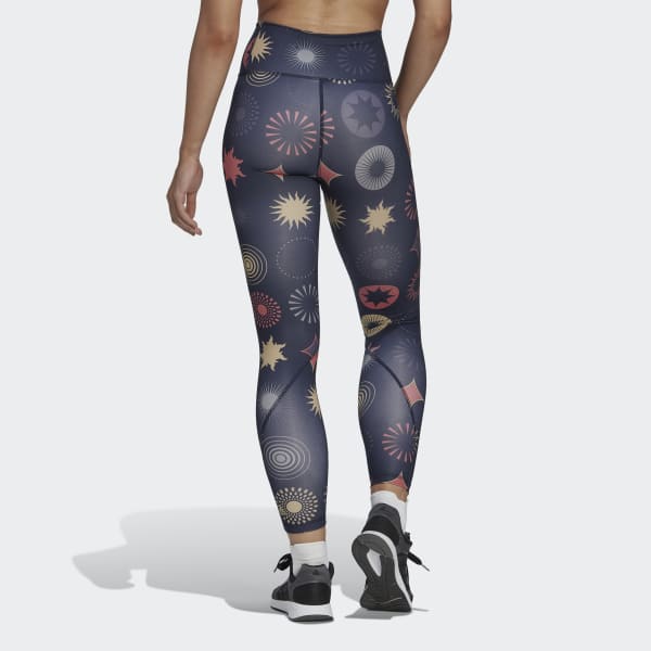 Blauw Optime Training Printed Lange Legging LOR19