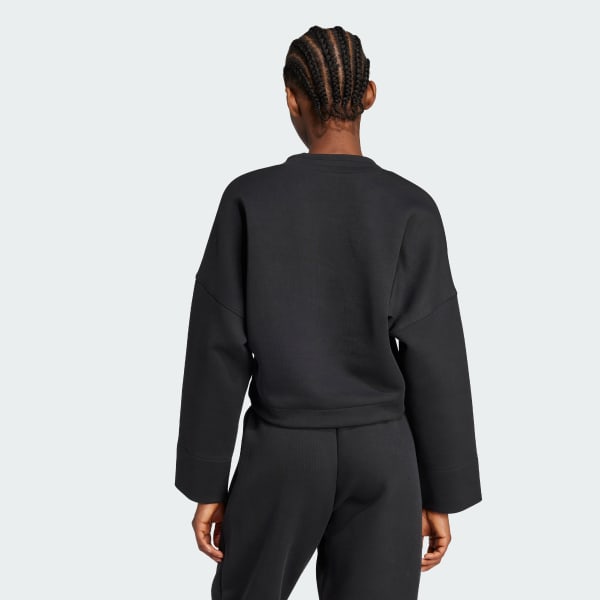 Black Deep V-Neck Sweatshirt