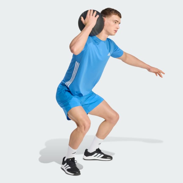 Azul PLAYERA DE ENTRENAMIENTO ESSENTIALS BASE CON LAS 3 FRANJAS