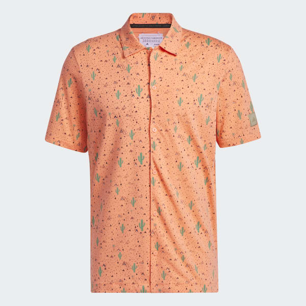 Orange Adicross Desert Button Golf Shirt