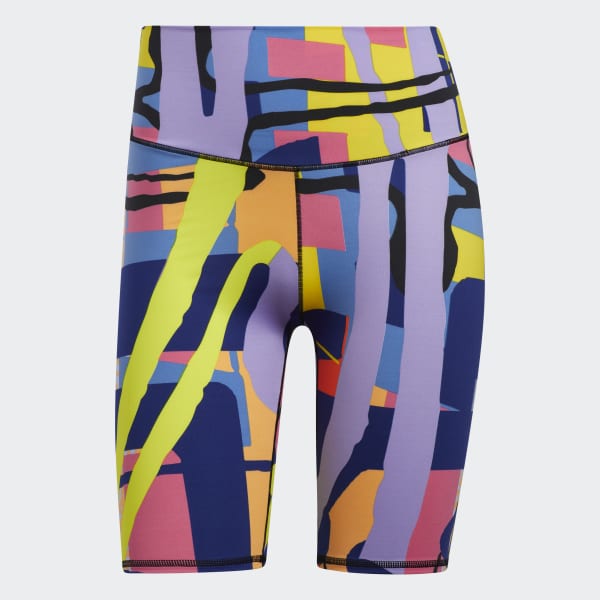 สีส้ม กางเกงปั่นจักรยานขาสั้นพิมพ์ลาย adidas Love Unites WP141