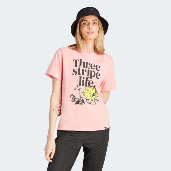 Rosa Playera Positivity Estampada