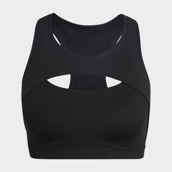 Μαύρο CoreFlow Studio Medium-Support Yoga Wind Bra TG475