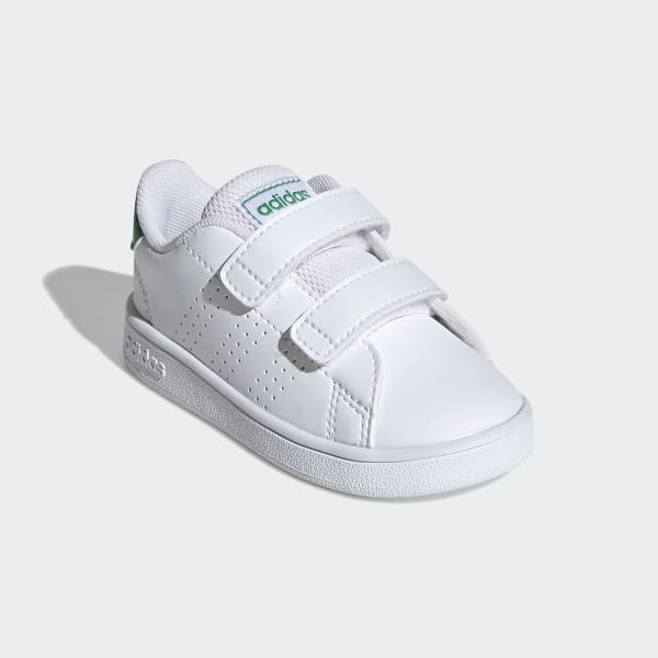 adidas Kids' Advantage Shoes in White and Green | adidas UK