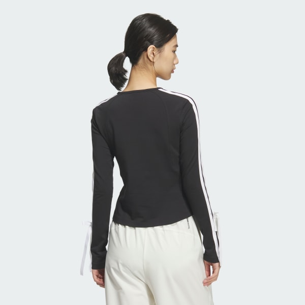 Black Women 3 Stripe 롱 슬리브 티