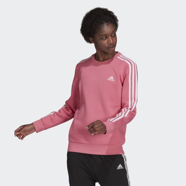 anklageren klassisk Opmuntring adidas Essentials 3-Stripes Fleece Sweatshirt - Pink | H10193 | adidas US