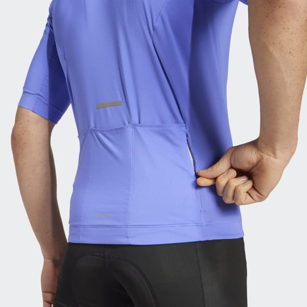 adidas Tempo 3-Stripes Cycling Jersey - Blue | adidas Finland