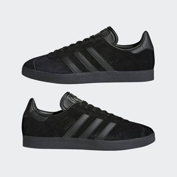 Adidas all black leather gazelle store