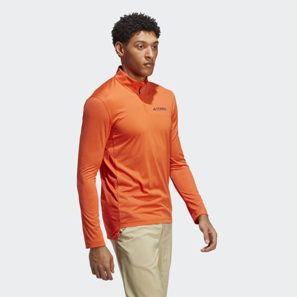 | | adidas - TERREX Running US Men\'s adidas Multi Trail Tee Sleeve Orange Half-Zip Long